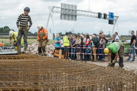 betonvlechters bij open winddag