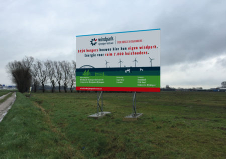bouwbord A15 Windpark Nijmegen-Betuwe